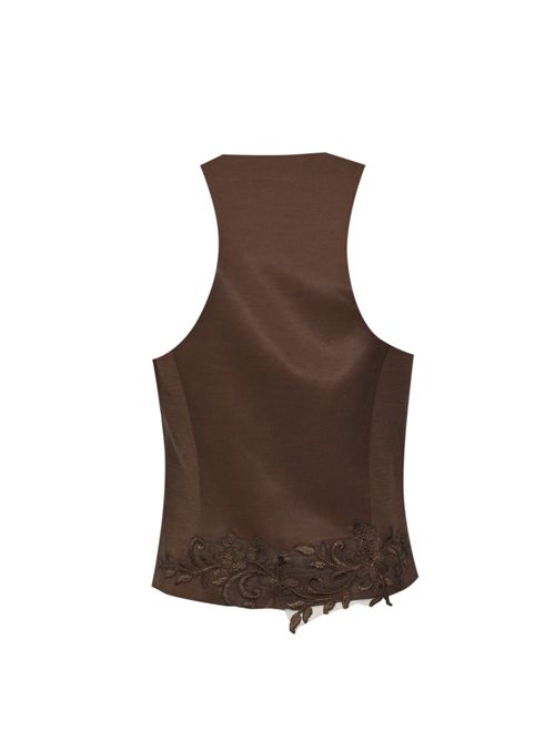 Gilet in misto lino e viscosa BLUGIRL | RA6157 T8823P9414